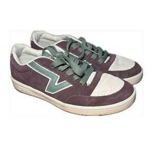 Vans Burgundy and Green Retro Skate Sneakers